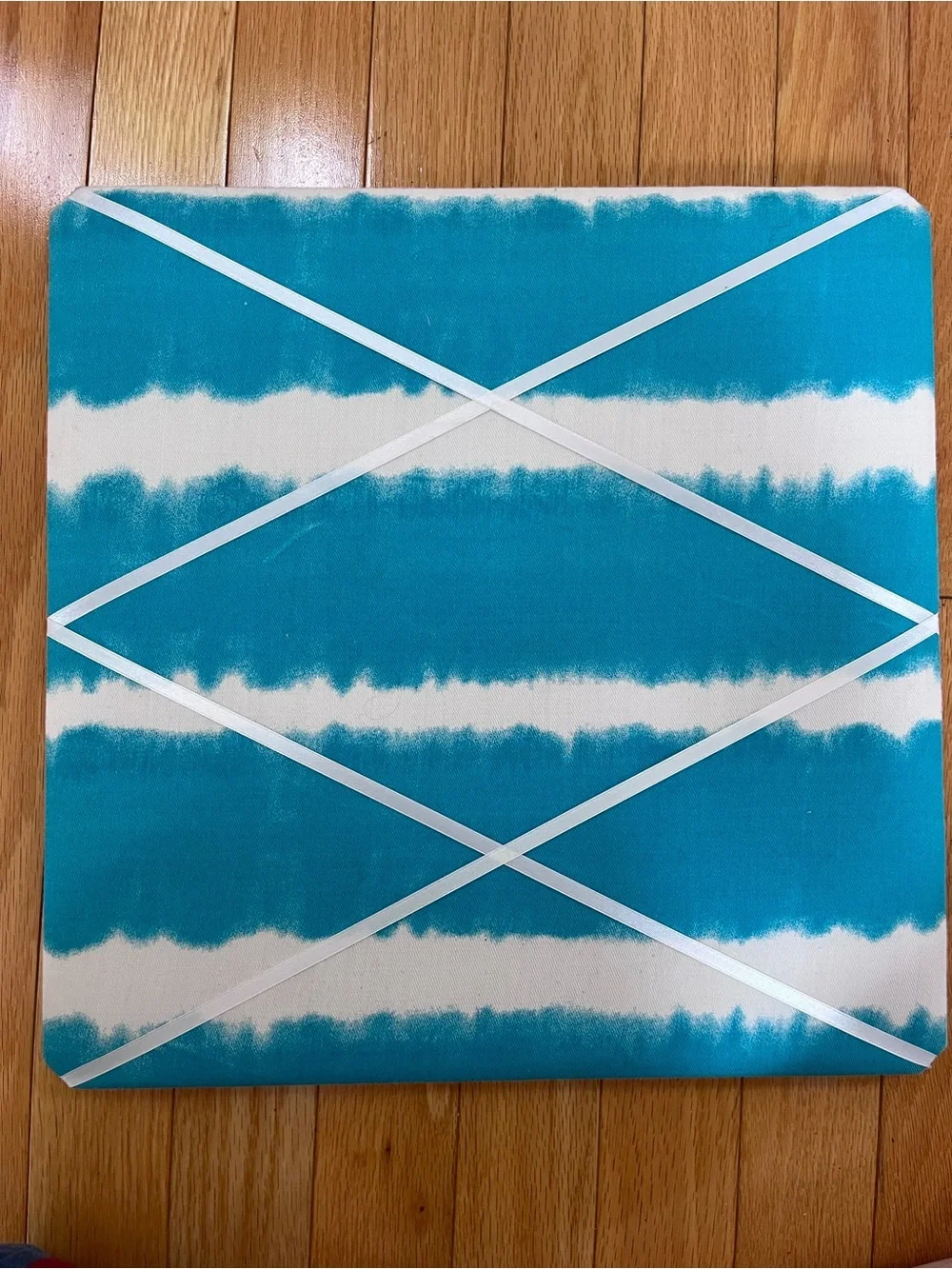 Blue and White Square Photo/Memory Board